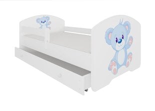 Vaikiška lova ADRK Furniture Pepe Bear su šonine apsauga ir čužiniu, 70x140 cm, įvairių spalvų kaina ir informacija | Vaikiškos lovos | pigu.lt