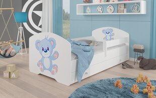 Vaikiška lova Adrk Furniture Pepe blue Bear, 80x160 cm, balta kaina ir informacija | Vaikiškos lovos | pigu.lt