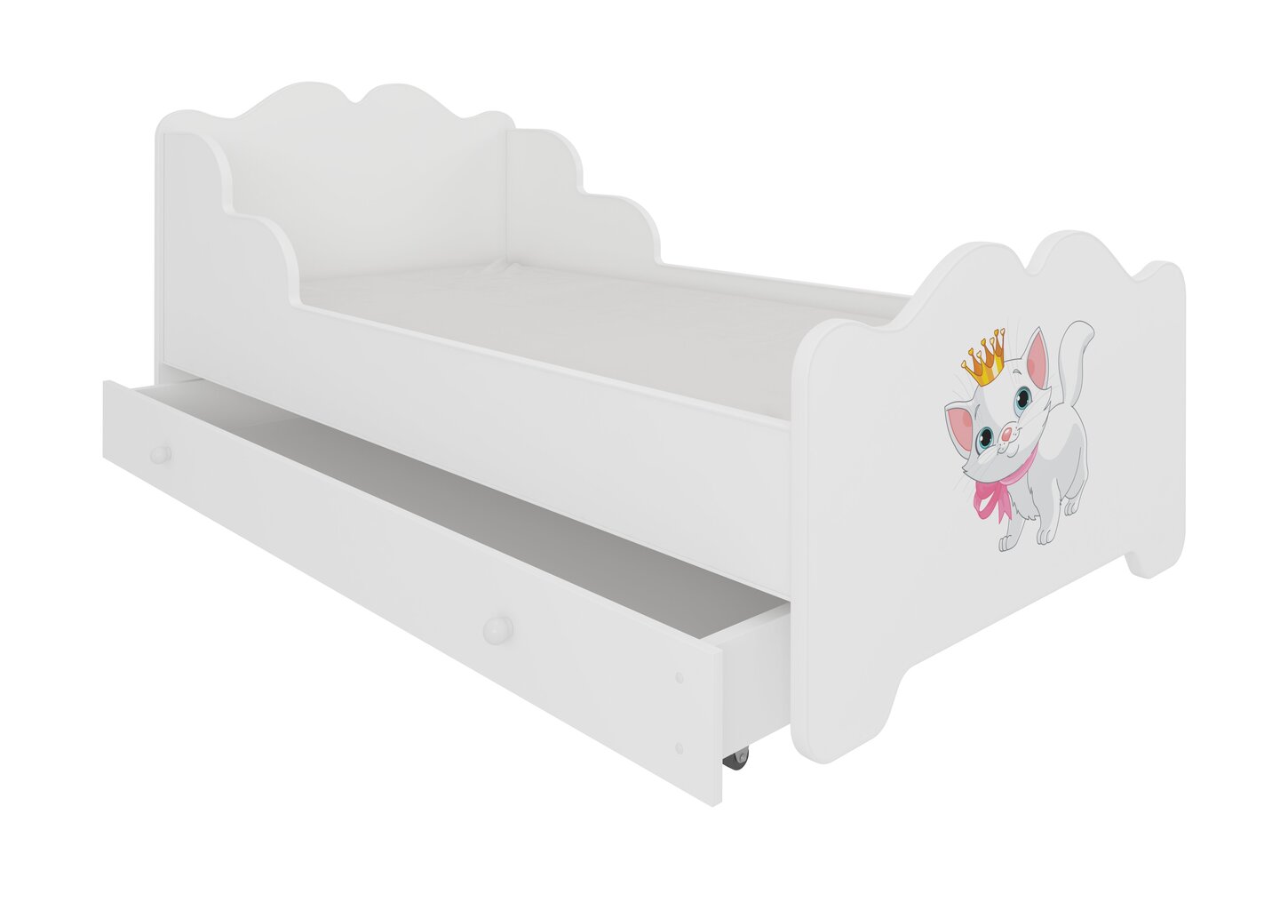 Vaikiška lova ADRK Furniture Ximena Cat, 70x140 cm, balta kaina ir informacija | Vaikiškos lovos | pigu.lt