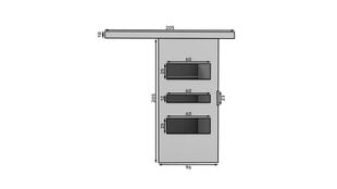 Дверь раздвижная настенная ADRK Furniture Cento 96, серый цена и информация | Шкафы | pigu.lt