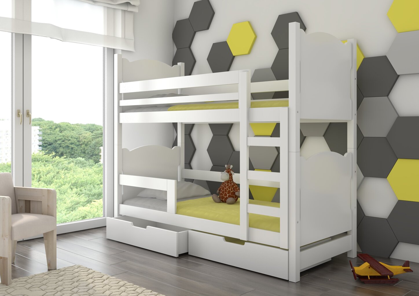Vaikiška lova ADRK Furniture Maraba, balta kaina ir informacija | Vaikiškos lovos | pigu.lt