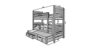 Детская кровать ADRK Furniture Maraba, белый цвет цена и информация | Детские кровати | pigu.lt