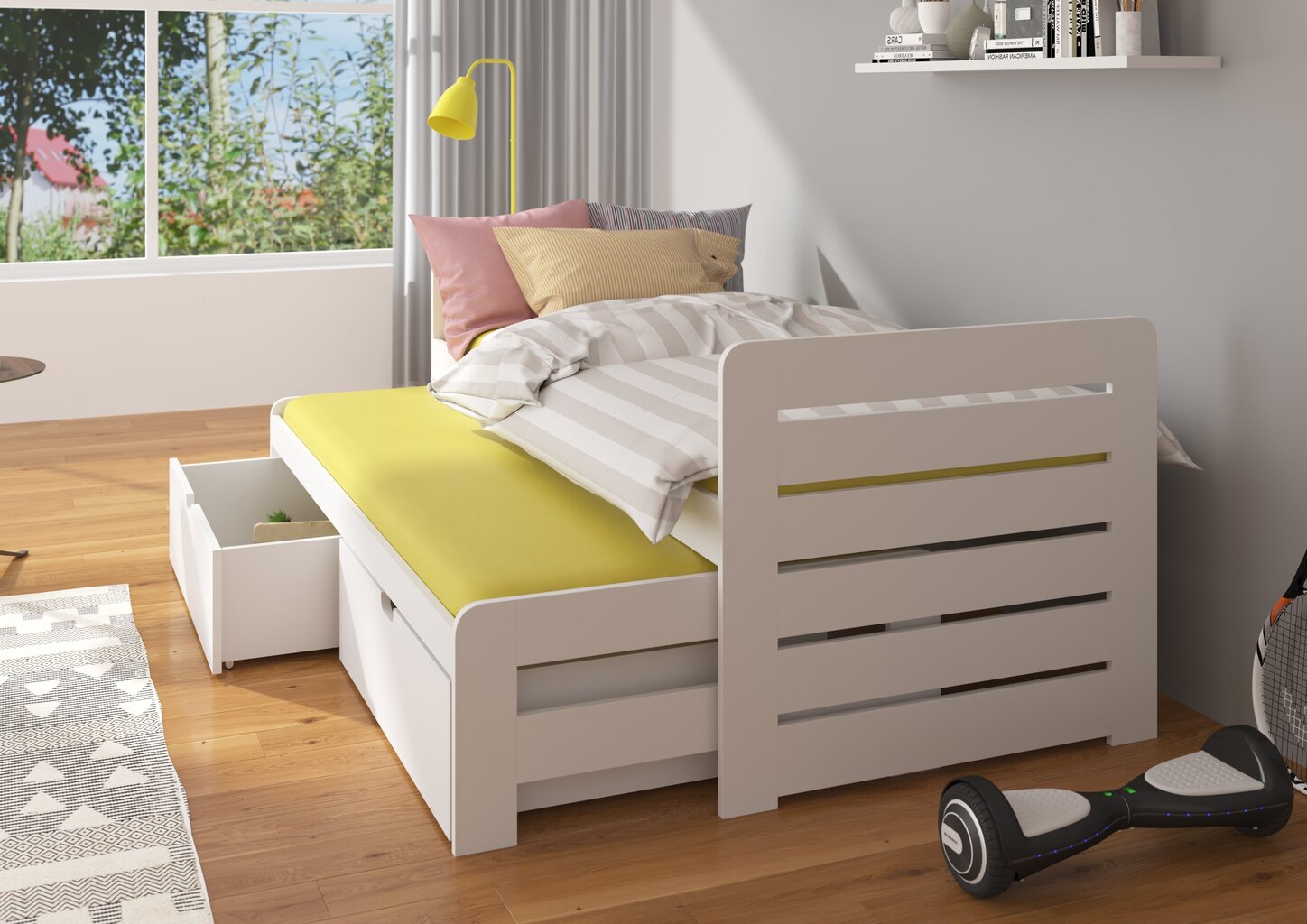 Vaikiška lova ADRK Furniture Tomi, 80x180 cm, balta kaina ir informacija | Vaikiškos lovos | pigu.lt
