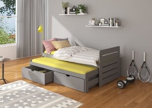Vaikiška lova ADRK Furniture Tomi, 90x200 cm, pilka kaina ir informacija | Vaikiškos lovos | pigu.lt