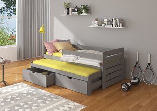 Детская кровать ADRK Furniture Tomi с боковой защитой, 90х200 см, серая цена и информация | Детские кровати | pigu.lt