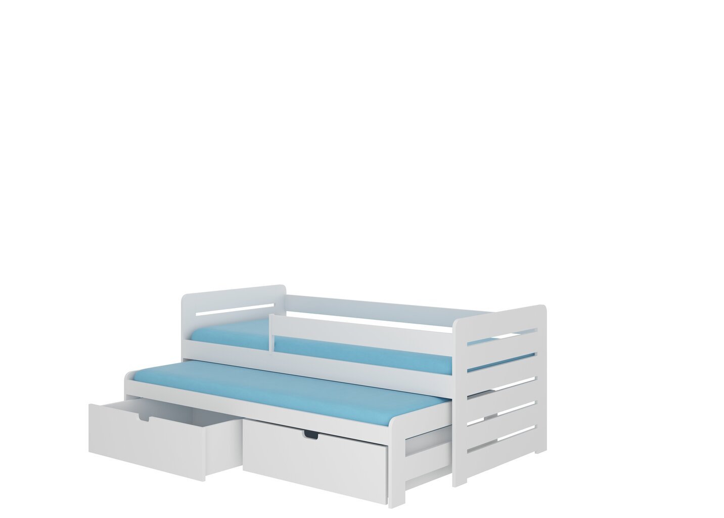 Vaikiška lova ADRK Furniture Tomi su šonine apsauga, 90x200 cm, balta kaina ir informacija | Vaikiškos lovos | pigu.lt