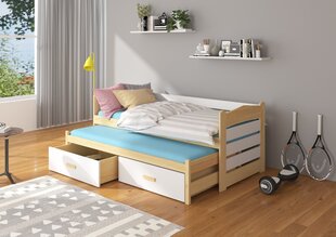 Vaikiška lova ADRK Furniture Tiarro, 80x180 cm, balta/ruda kaina ir informacija | Vaikiškos lovos | pigu.lt