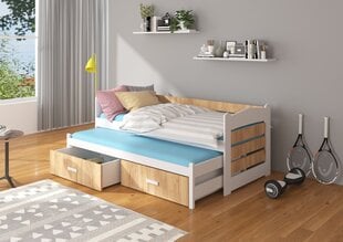 Детская кровать ADRK Furniture Tiarro 80x180 см, белый/коричневый цвет цена и информация | Детские кровати | pigu.lt