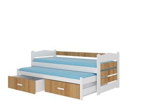 Vaikiška lova ADRK Furniture Tiarro, 90x200 cm, balta/ruda kaina ir informacija | Vaikiškos lovos | pigu.lt