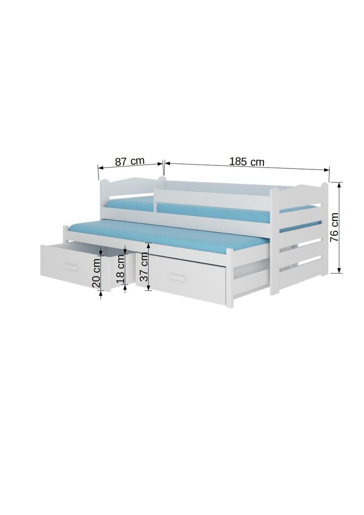 Vaikiška lova ADRK Furniture Tiarro su šonine apsauga, 80x180 cm, rožinė/ruda kaina ir informacija | Vaikiškos lovos | pigu.lt