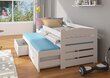 Vaikiška lova ADRK Furniture Tiarro su šonine apsauga, 80x180 cm, balta/pilka kaina ir informacija | Vaikiškos lovos | pigu.lt