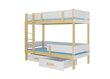 Dviaukštė lova ADRK Furniture Etiona, 80x180 cm, balta/rožinė kaina ir informacija | Vaikiškos lovos | pigu.lt