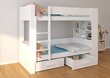 Dviaukštė lova Adrk Furniture Garet, 90x200 cm, balta/ruda kaina ir informacija | Vaikiškos lovos | pigu.lt