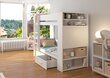 Dviaukštė lova ADRK Furniture Garet, 90x200 cm, balta/pilka kaina ir informacija | Vaikiškos lovos | pigu.lt