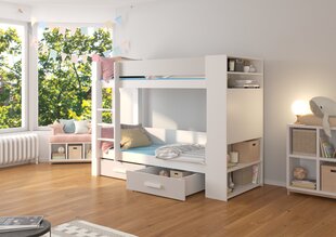 Кровать двухъярусная Adrk Furniture Garet, 80x180 см, белый/серый цвет цена и информация | Детские кровати | pigu.lt