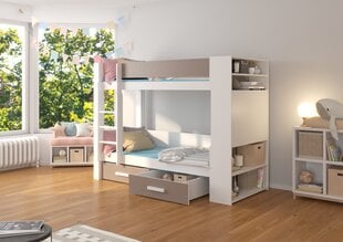 Кровать двухъярусная Adrk Furniture Garet, 80x180 см, белый/серый цвет цена и информация | Детские кровати | pigu.lt