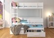 Dviaukštė lova Adrk Furniture Etapo, 90x200 cm, balta/ruda kaina ir informacija | Vaikiškos lovos | pigu.lt