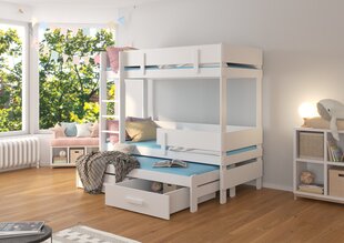 Dviaukštė lova Adrk Furniture Etapo, 80x180 cm, balta kaina ir informacija | Vaikiškos lovos | pigu.lt