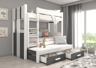 Кровать двухъярусная ADRK Furniture Artema 80x180 см, белый/серый цвет цена и информация | Детские кровати | pigu.lt