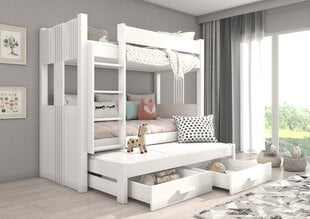 Dviaukštė lova Adrk Furniture Artema, 80x180 cm, balta kaina ir informacija | Vaikiškos lovos | pigu.lt