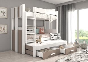 Кровать двухъярусная Adrk Furniture Artema, 90x200 см, белый/коричневый цвет цена и информация | Детские кровати | pigu.lt