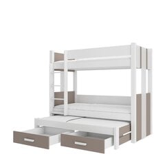 Кровать двухъярусная ADRK Furniture Artema 80x180 см, белый/коричневый цвет цена и информация | Детские кровати | pigu.lt