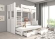 Dviaukštė lova ADRK Furniture Artema su čiužiniais, 80x180 cm, balta kaina ir informacija | Vaikiškos lovos | pigu.lt