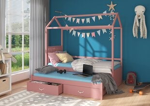 Lova Adrk Furniture Jonasek, 90x200 cm, rožinė kaina ir informacija | Vaikiškos lovos | pigu.lt