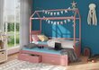 Lova Adrk Furniture Jonasek su čiužiniu, 80x180cm, rožinė kaina ir informacija | Vaikiškos lovos | pigu.lt