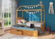 Lova Adrk Furniture Jonasek su čiužiniu, 80x180cm, ruda kaina ir informacija | Vaikiškos lovos | pigu.lt