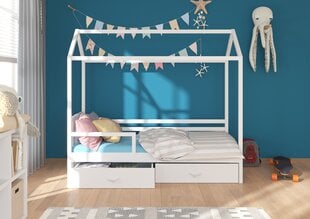 Lova ADRK Furniture Rose su šonine apsauga, 80x190 cm, ruda kaina ir informacija | Vaikiškos lovos | pigu.lt