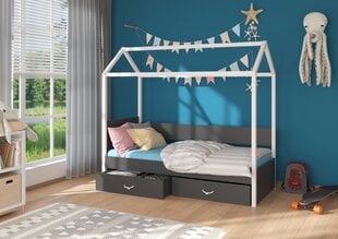 Кровать ADRK Furniture Otello 90x200 см, белый цвет/коричневый цвет цена и информация | Детские кровати | pigu.lt