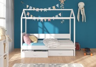 Lova ADRK Furniture Otello, 80x180 cm, balta/juoda kaina ir informacija | Vaikiškos lovos | pigu.lt