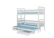 Dviaukštė lova ADRK Furniture Aldo, 90x200 cm, balta kaina ir informacija | Vaikiškos lovos | pigu.lt
