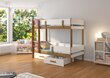 Dviaukštė lova Adrk Furniture Etiona, 90x200 cm, balta/ruda kaina ir informacija | Vaikiškos lovos | pigu.lt
