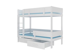 Dviaukštė lova Adrk Furniture Etiona, 90x200 cm, balta kaina ir informacija | Vaikiškos lovos | pigu.lt