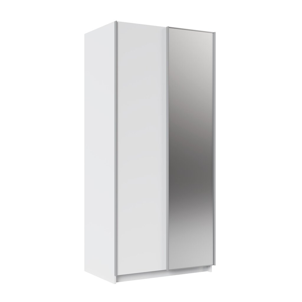 Spinta ADRK Furniture su veidrodžiu Ricco 100, balta kaina ir informacija | Spintos | pigu.lt