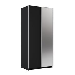 Spinta ADRK Furniture su veidrodžiu Ricco 100, juoda kaina ir informacija | Spintos | pigu.lt