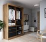 Spinta ADRK Furniture su veidrodžiu Haidar 140, ruda kaina ir informacija | Spintos | pigu.lt