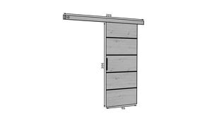 Раздвижные двери ADRK Furniture Muschu 96, коричневые цена и информация | Шкафы | pigu.lt