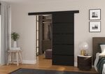 Stumdomos durys ADRK Furniture Muschu 86, juoda