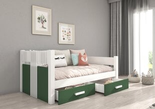 Детская кровать ADRK Furniture Bibi, белый/зеленый цвет цена и информация | Детские кровати | pigu.lt