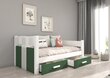 Vaikiška lova ADRK Furniture Bibi, balta/žalia kaina ir informacija | Vaikiškos lovos | pigu.lt