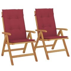 2-ių dalių sodo kėdžių komplektas su pagalvėlėmis vidaXL, rudas цена и информация | Садовые стулья, кресла, пуфы | pigu.lt