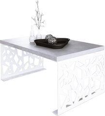 Kavos staliukas ADRK Furniture Semara 100x60cm, pilkas/baltas kaina ir informacija | Kavos staliukai | pigu.lt