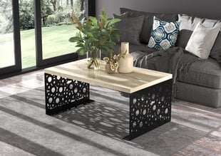 Kavos staliukas ADRK Furniture Rina, 100x60cm, šviesiai rudas/juodas kaina ir informacija | Kavos staliukai | pigu.lt