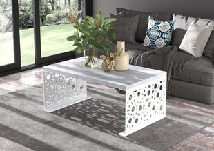 Kavos staliukas ADRK Furniture Rina, 100x60cm, pilkas/baltas kaina ir informacija | Kavos staliukai | pigu.lt