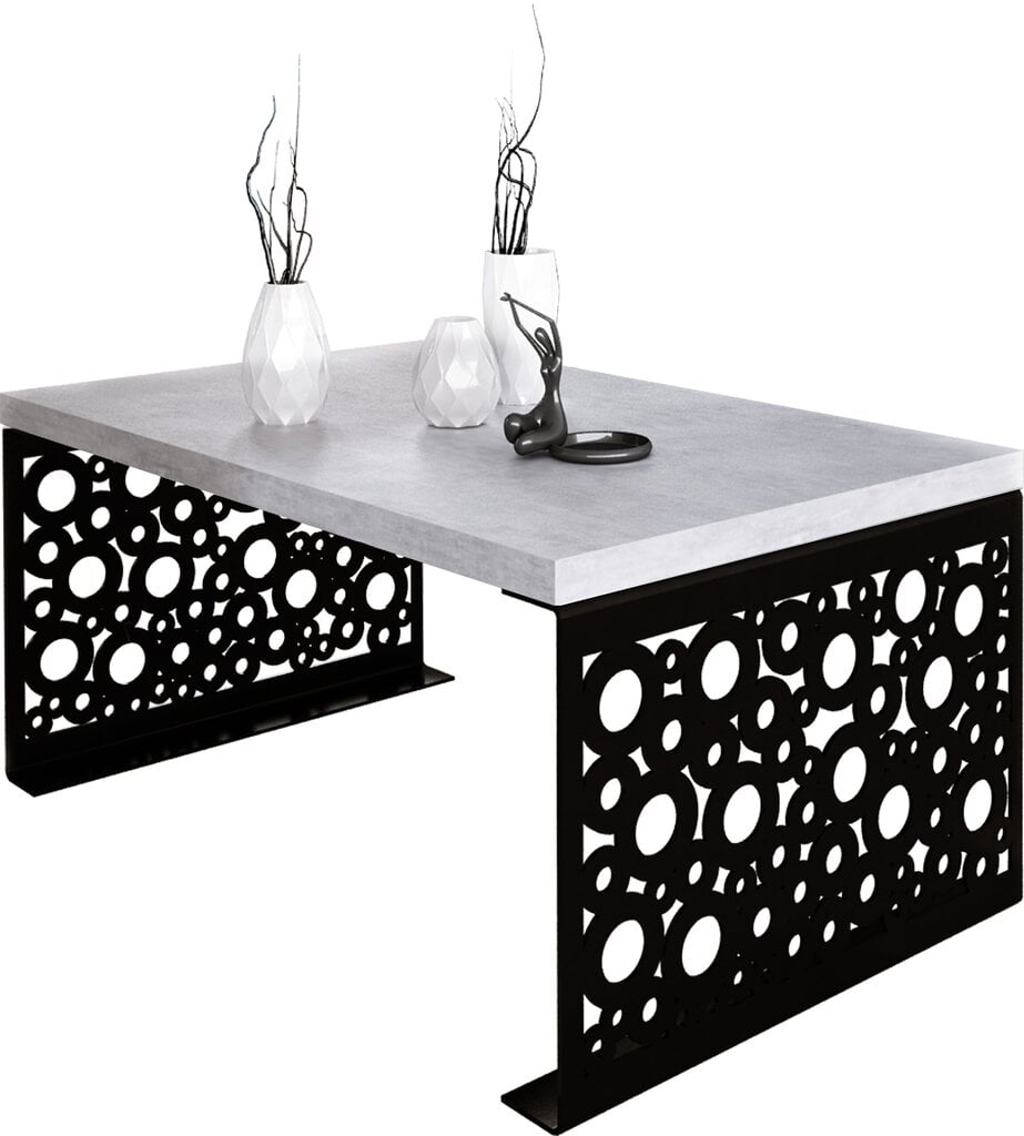 Kavos staliukas ADRK Furniture Rina, 100x60cm, pilkas/juodas kaina ir informacija | Kavos staliukai | pigu.lt