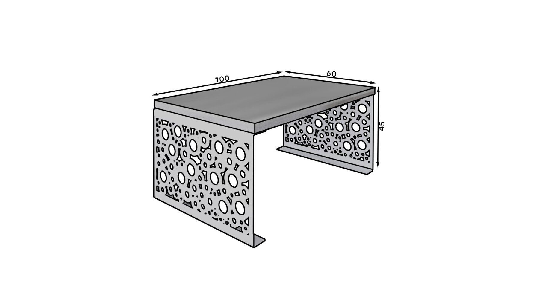 Kavos staliukas ADRK Furniture Rina, 100x60cm, baltas kaina ir informacija | Kavos staliukai | pigu.lt