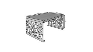 Kavos staliukas ADRK Furniture Semara 100x60cm, pilkas/juodas kaina ir informacija | Kavos staliukai | pigu.lt